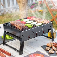 INNOVAGOODS BearBQ Sklopivi prijenosni roštilj na drveni ugljen