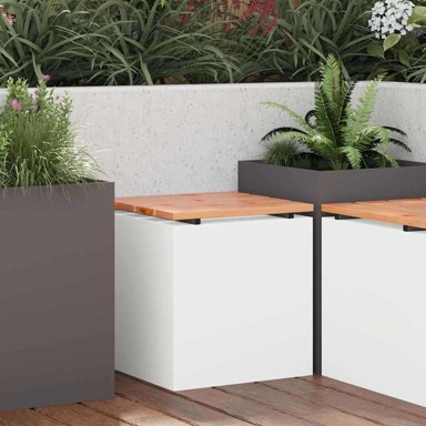 Vrtna klupa 40 x 40 x 43 cm, čelik, bijela