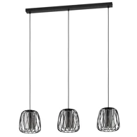 EGLO Visilica Floresta 3xE27 D-890, tamno staklo, crna