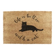 ARTSY DOORMATS Otirač od kokosovih vlakana 60x90 cm Life Is Better With a Cat