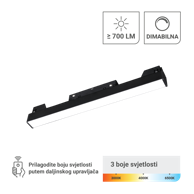 GREEN TECH LED magnetna svjetiljka Mt01-20-10W-3Cct 10 W, crna