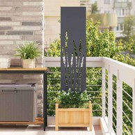 Dekorativna pregrada za vrt 32 x 140 cm hladno valjana čelična, antracit