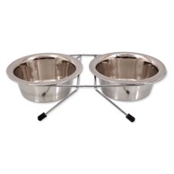 DOG FANTASY Set posuda s postoljem od nehrđajućeg čelika, Ø13 cm