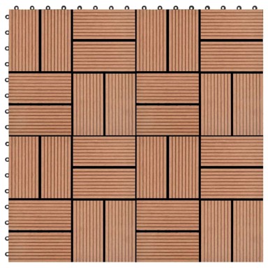 Pločice za trijem WPC 22 kom 30x30 cm 2 m² model 3, smeđe