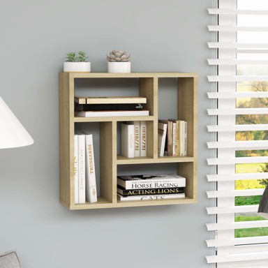 Zidna polica boja hrasta sonome 45,1 x 16 x 45,1 cm od iverice