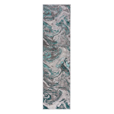 FLAIR RUGS Siva/tirkizna staza 60x230 cm Marbled