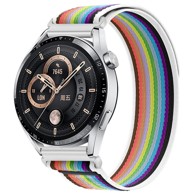 BStrap Velcro Nylon remen za Huawei Watch GT 42mm, white rainbow