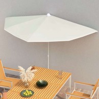 Vrtni polukružni suncobran sa stupom 180x90 cm, bež