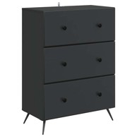Ormar s ladicama, 66 x 34,5 x 90 cm, konstruirano drvo, crna
