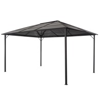 Sjenica s krovom, 4 x 3 x 2,6 m, aluminijska, crna