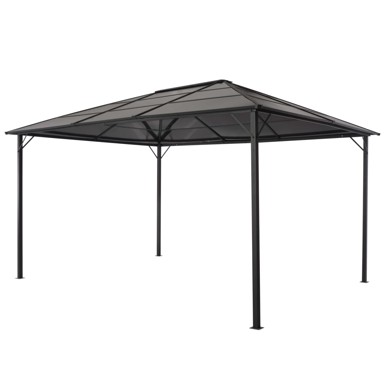 Sjenica s krovom, 4 x 3 x 2,6 m, aluminijska, crna