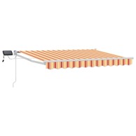 Ručna izvlačivna tenda s LED diodama, 3,5 x 2,5 m, šarena, bijeli okvir