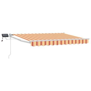 Ručna izvlačivna tenda s LED diodama, 3,5 x 2,5 m, šarena, bijeli okvir