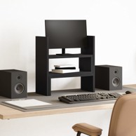 Organizator za stol podesivi, 40 x 17 x 41 cm, konstruirano drvo, crni