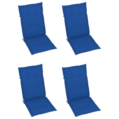 Jastuci za vrtne stolice 4 kom kraljevski plavi 120 x 50 x 4 cm