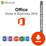 MICROSOFT Elektronička licenca OFFICE 2016 HOME AND BUSINESS ESD