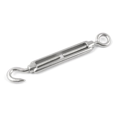 Zatezač užeta s kukom i ušicom M8, inox, 10 kom.