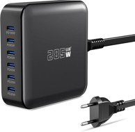 USB-C punjač 285W, 6 portova, GaN III