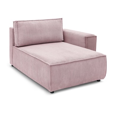 BOBOCHIC PARIS Svijetlo ružičasta modularna sjedeća garnitura od samta (s desnim kutom) Nihad modular, 125x148x88 cm