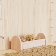 Hranilica za sijeno za zečeve, 28 x 10 x 10 cm, masivna jelovina