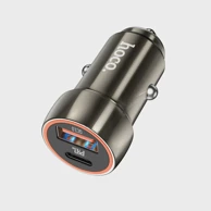 HOCO Auto punjač Z46A, sivi, Type C + USB QC3.0, Power Delivery 20W