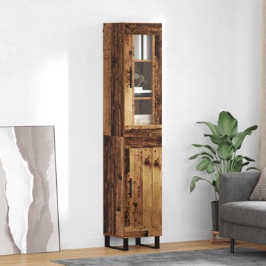 Visoka komoda, 34,5 x 34 x 180 cm, konstruirano drvo, staro drvo
