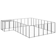 Kavez za pse crni 15,73 m² čelični