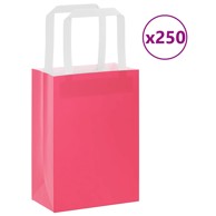 Papirnate vrećice 250 kom s ručkama 15x8x21 cm, ružičaste
