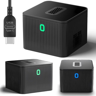 Prijenosni ionizator zraka, pročišćivač za kućni ured, USB-C, tih, učinkovit