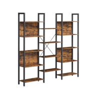 SONGMICS Polica za knjige ljestve 158 x 24 x 166 cm smeđa crna
