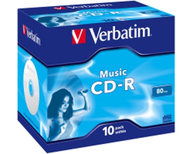 VERBATIM CD-R medij, Audio Colour LiveIt, 52×, 700 MB, JC, 10 kom