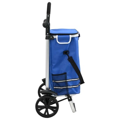 KOLICA Kolica za kupovinu, plava, 40 L, podesiva ručka