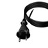 Gumeni kabel za napajanje s ravnim utikačem 3 m 2 x 1,5 mm² tip e 16 A, crni