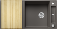 BLANCO Sudoper Axia III XL 6 S-F InFino, Silgranit, daska drvo, vulkan siva