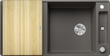 BLANCO Sudoper Axia III XL 6 S-F InFino, Silgranit, daska drvo, vulkan siva