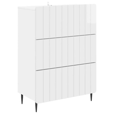 Ormar s ladicama, dimenzije 66 x 34,5 x 92 cm, visoki sjaj, bijela
