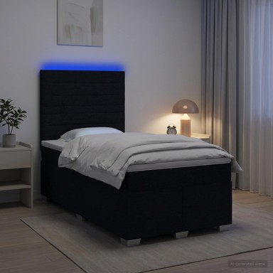 Boxspring krevet s madracem 120 x 190 cm, tkanina, crni