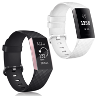 TPU remen za Fitbit Charge 3/4, veličina S, crno-bijeli, 2 kom.