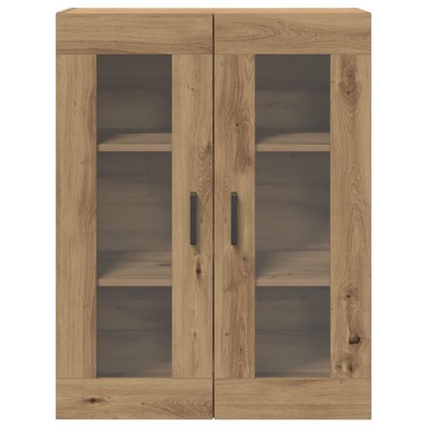 Ormar za zid s staklenim vratima Hrast 69.5x34x90 cm