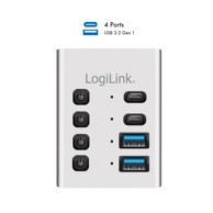 LOGILINK USB hub, 4 porta, USB 3.2 Gen 1, s prekidačem
