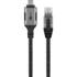 GOOBAY LAN adapter USB-C 3.2 Gen2 na RJ-45, Ethernet kabel, 7,5 m, pletena tekstilna ovojnica, crno/srebrna