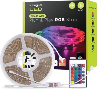 INTEGRAL 5 m RGB LED traka, boja, prigušiva, glazba, WiFi app