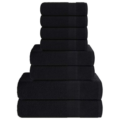 8-dijelni set ručnika crni 360 gsm 100 % pamuk
