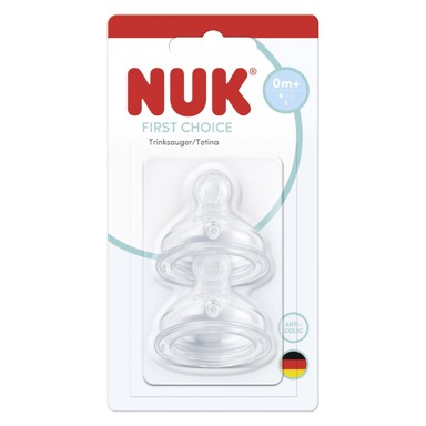 NUK Sisač silikon First Choice S, 0 m+, 2 kom