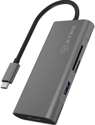 ICY BOX Docking stanica IB-ADK4026-CPD, USB-C, 1x USB-A, 1x HDMI, 1x SD/microSD, sivi
