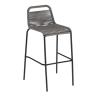 KAVE HOME Siva barska stolica s čeličnom konstrukcijom Glenville, visina 74 cm