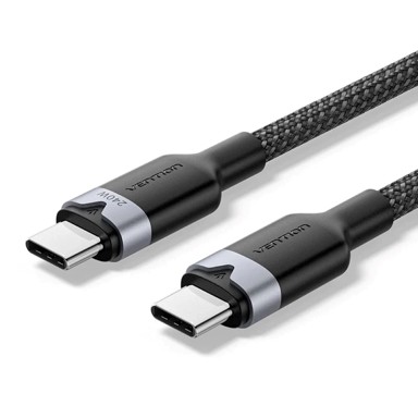 VENTION Kabel USB-C na USB-C, USB 2.0, PD 3.1, struja 5 A, snaga 240 W, duljina 1 m, crna