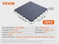 VEVOR Pločice za garaže s međusobnim povezivanjem za potpunu zaštitu podova, antracit, 25 kom