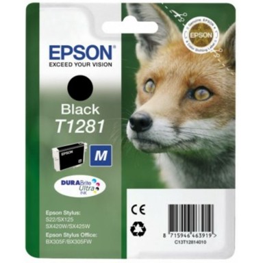 EPSON Tinta, T1281, original, crna