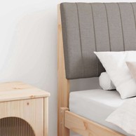 Tapecirano uzglavlje sivo-smeđe 90 cm čvrsto borovo drvo